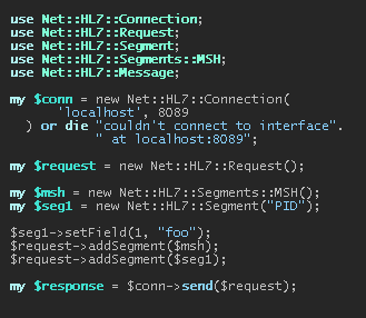 screenshot of sample code